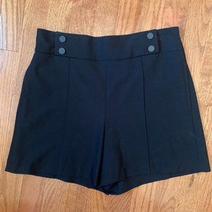 SOLD!!! ZARA High Waisted Pleated Black Shorts